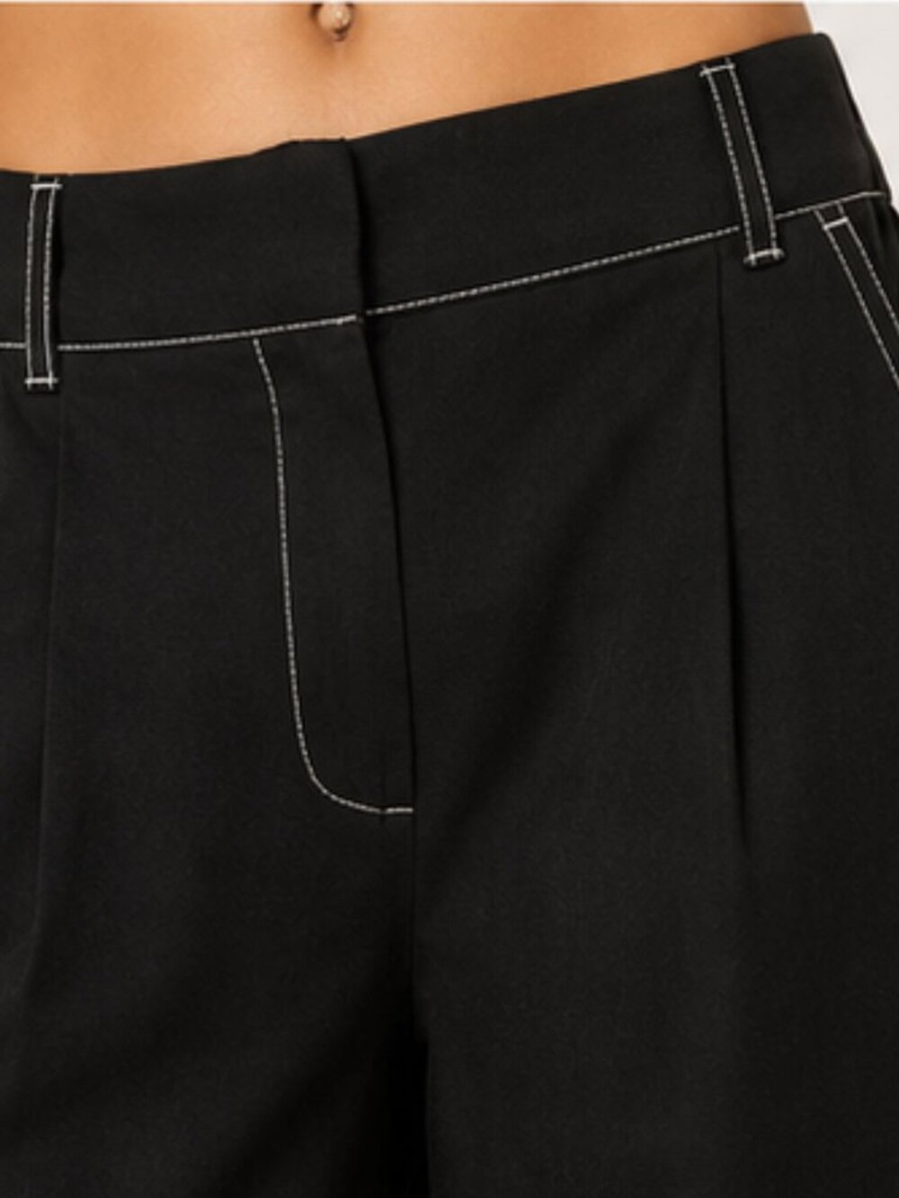 Rent the Runway Jonathan Simkhai Wide Leg Contrast Stitch Pants Size Large - Picture 4 of 6